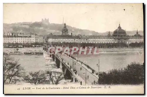 Cartes postales Lyon Font de la Guillotiere hotel Dieu et Coteau de Fourviere