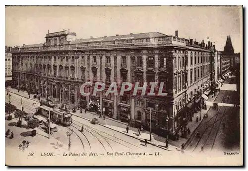 Ansichtskarte AK Lyon le Palais des Arts rue Paul Chenavard Tramway