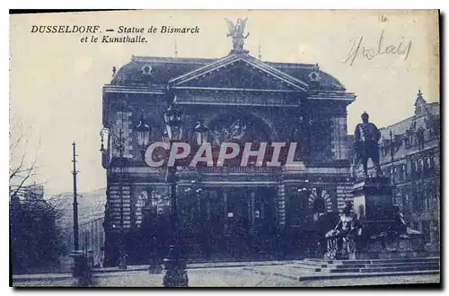 Cartes postales Dusseldorf statue de Bismarck et le Kunsthalle