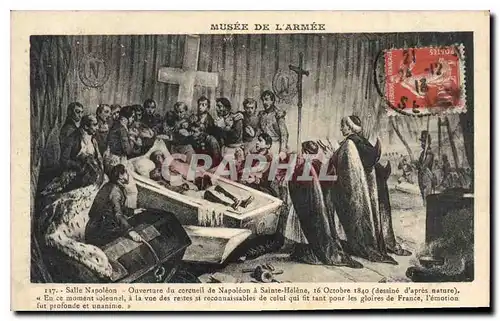 Cartes postales Musee de l'Armee Salle Napoleon Ouverture du Cercueil de Napoleon a Sainte Helene 16 Octobre 184