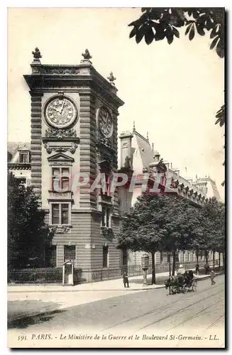 Cartes postales Paris le Ministere de la Guerre et le Boulevard St Germain