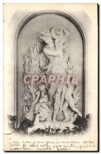 Cartes postales Vichy le Parc la Source Statue par Carrier Belleuse