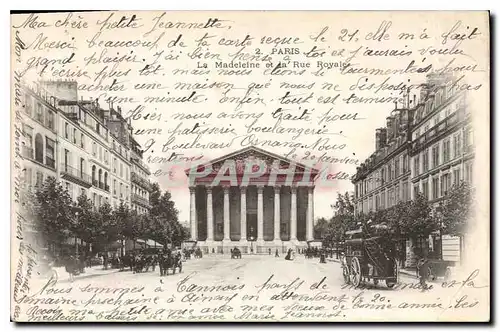 Cartes postales Paris la Madeleine et la Rue Royale