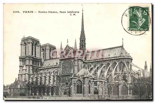 Cartes postales Paris Notre Dame face Laterale