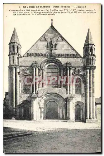 Cartes postales St Jouin de Marnes Deux Sevres l'eglise Commencee en 1090 terminee en 1130 fortifiee aux XIV et
