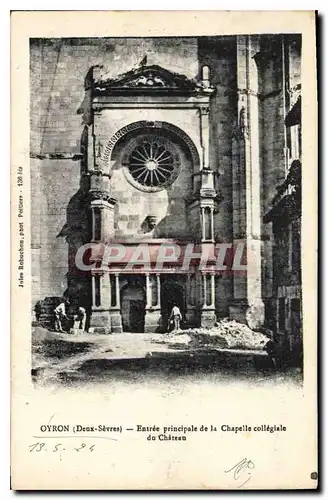 Cartes postales Oyron deux Sevres entree principale de la chapelle Collegiale du chateau