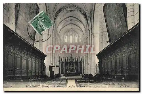 Cartes postales Pontigny Yonne L'Abbaye la Nef et le Choeur