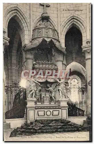 Cartes postales En Bourgogne eglise de Pontiggny Yonne Autel de St Edme et Tombeau