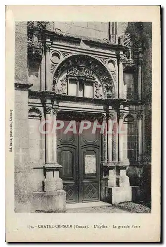 Cartes postales Chatel Censoir Yonne l'eglise le grande Porte