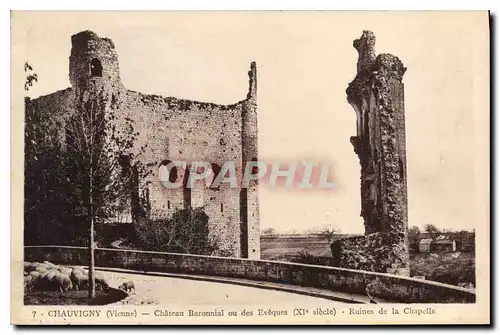 Ansichtskarte AK Chauvigny Vienne Chateau Baronnial ou des Eveques XI siecle Ruines de la Chapelle