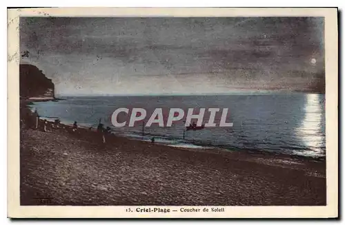 Cartes postales Criel Plage Coucher de Soleil