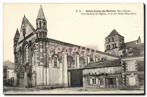 Cartes postales Saint Jouin de Marnes Deux Sevres vue generale de l'eglise XI et XII siecle Mon Hist
