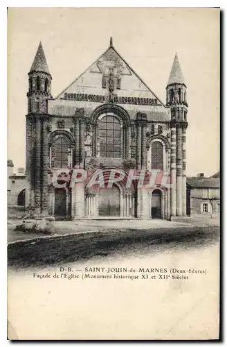 Cartes postales Saint Jouin de Marnes Deux Sevres facade de l'eglise Monument historique XI et XII siecle