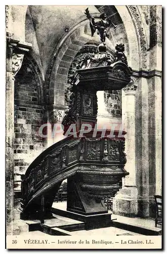 Cartes postales Vezelay Interieur de la Basilique La Chaire