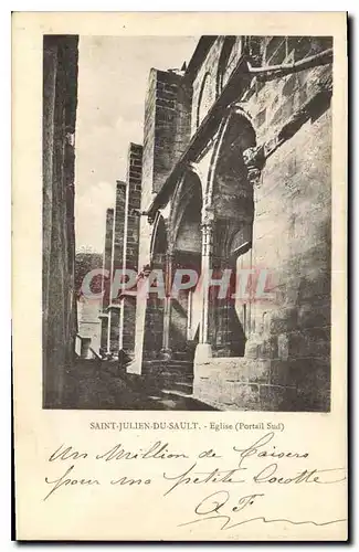 Cartes postales Saint Julien du Sault Eglise Portail Sud