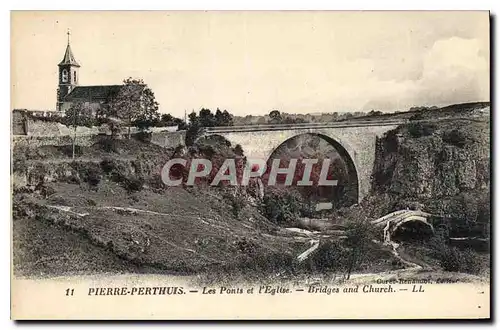 Cartes postales Pierre Perthuis Les Ponts et l'Eglise
