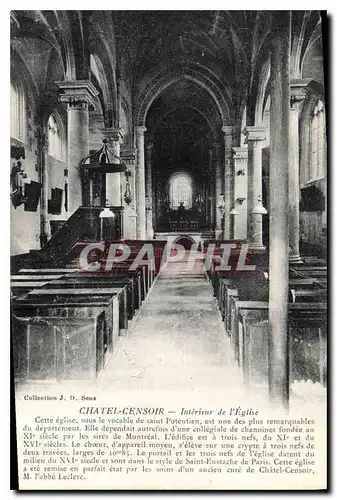 Cartes postales Chatel Censoir Interieur de l'Eglise Cette Eglise sous le Vocable de Saint Potentien