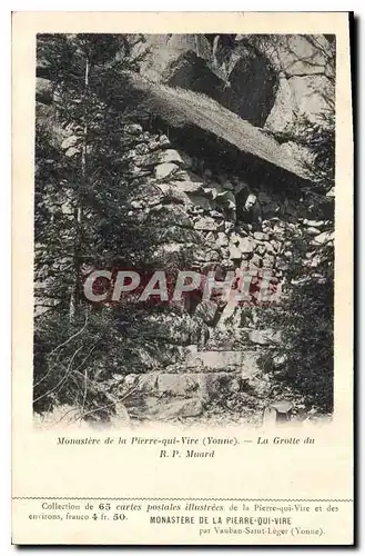 Cartes postales Monastere de la Pierre Qui Vire Yonne la Grotte du R P Muard