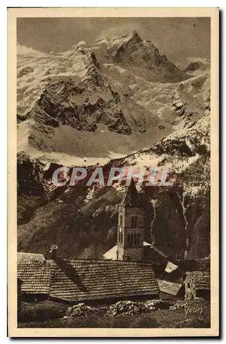 Ansichtskarte AK Les Alpes la Meije et le Vieux Clocher Roman du Village des Terrasses