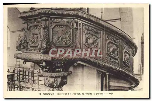 Ansichtskarte AK Crozon interieur de l'eglise la Chaire a Precher