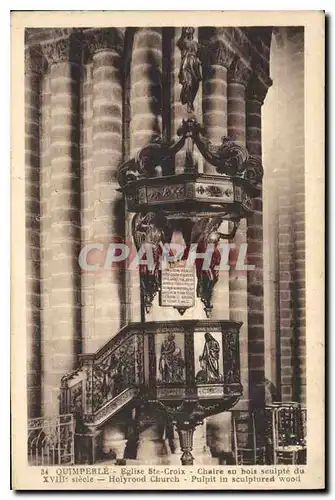 Cartes postales Quimperle Eglise Ste Croix Chaire en bois sculpte du XVIII siecle