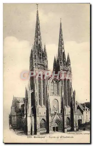 Ansichtskarte AK Quimper Facade de la Cathedrale