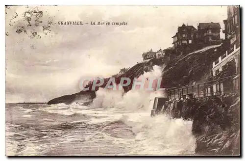 Cartes postales Granville la Mer en Tempete