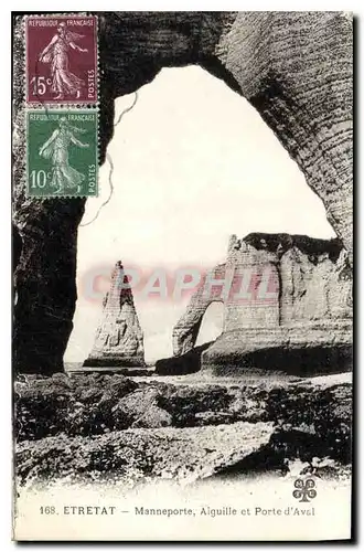 Ansichtskarte AK Etretat Manneporte Aiguille et Porte d'Aval
