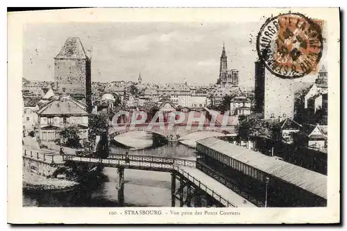 Ansichtskarte AK Strasbourg vue prise des Ponts Couverts