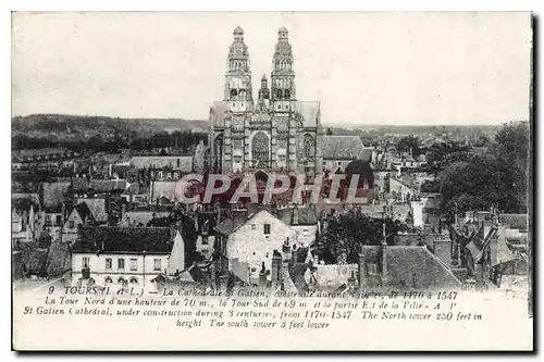 Cartes postales Tours I et L la Cathedrale St Gatien construit durant 1170 a 1547