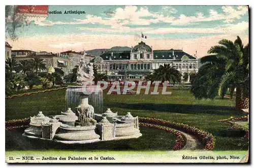 Cartes postales Nice jardins des Palmiers et le casino