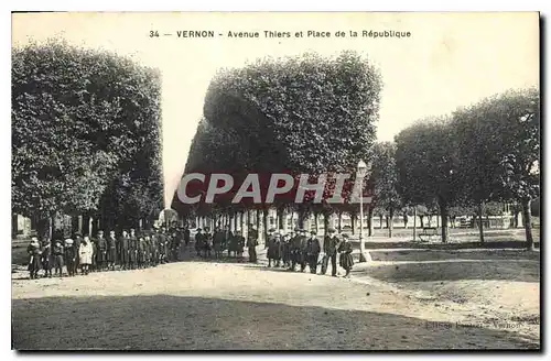 Cartes postales Vernon Avenue Thiers et Place de la Republique