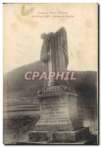 Cartes postales Vallee de Celles Vosges Raon les Leau Monument Brignon