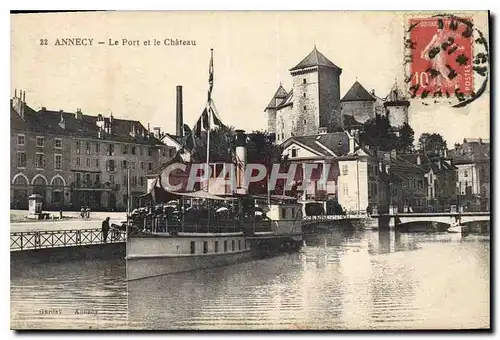 Ansichtskarte AK Annecy le Port et le chateau Bateau