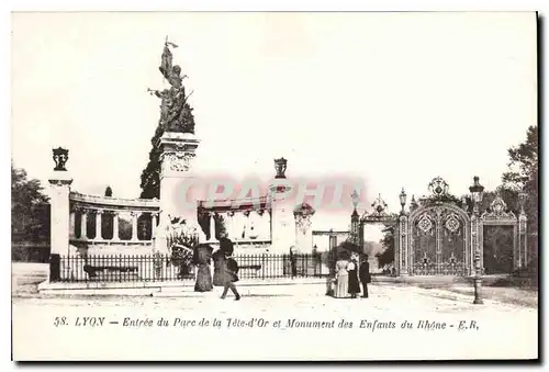 Ansichtskarte AK Lyon Entree du Parc de la Tete d'Or et Monument des Enfants du Rhone