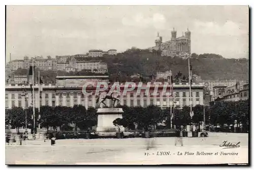 Cartes postales Lyon La place Bellecour et Fourviere