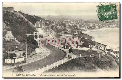 Cartes postales Sainte Adresse Boulevard Felix Faure et Vue generale Tramway