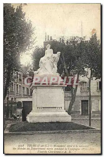 Cartes postales Tours I et L Monument eleve a la memoire des Mobiles du Departament morts pendant la Campagne