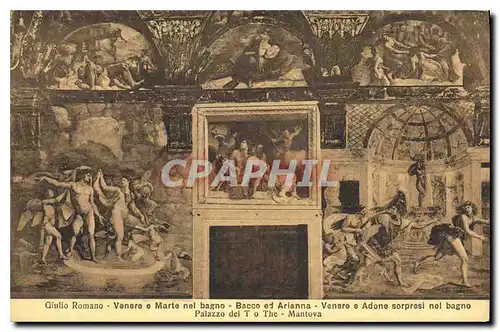 Ansichtskarte AK Giulio Romano Venere e Marte nel bagno Bacco ed Arianna Venere e Adone sorpesi nei bagno Palazzo