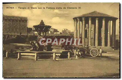 Ansichtskarte AK Roma Tempio di Vesta con la Fontana eretta da Clemente XI