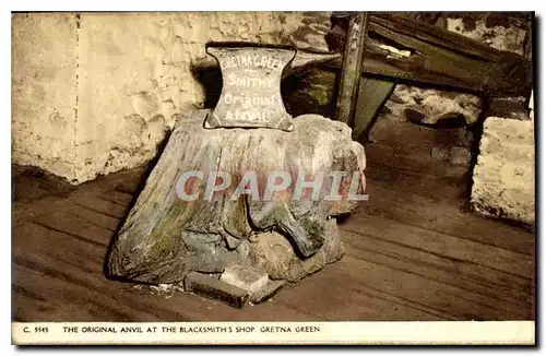 Cartes postales The original anvil at the blacksmith's shop gretna green