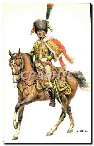 Ansichtskarte AK Kaiserreich Frankreich Chasseurs a Cheval de la Garde Leutnant French Empire Militaria