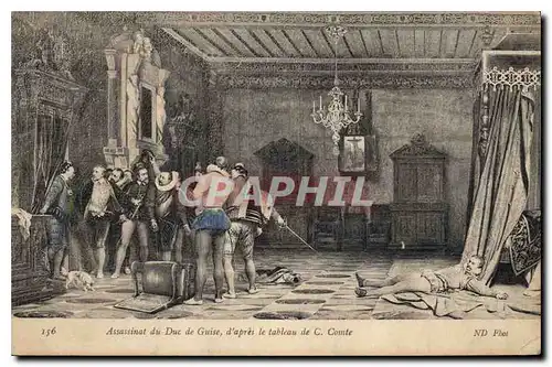 Cartes postales Assassinat du Duc de Guise d'apres le tableau
