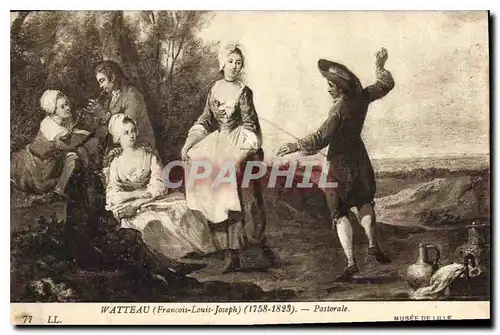 Cartes postales Musee de Lille Watteau Francois Louis Joseph Pastorale