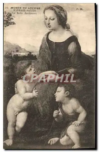 Cartes postales Musee de Louvre Raphael Sanzio La Belle Jardiniere