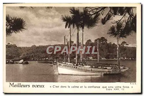Cartes postales Meilleurs voeux Bateau