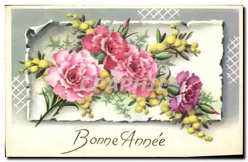 Cartes postales Bonne Annee Fleurs