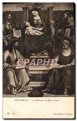 Cartes postales Signorelli La Madonna col figlio e Santi