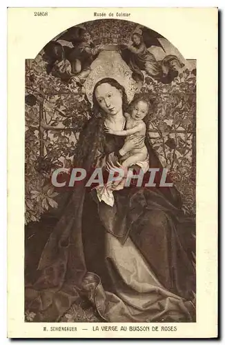 Cartes postales Schoengauer La Vierge au Buisson de Roses