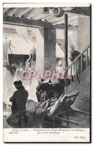 Cartes postales Procession de la Vierge Miraculeuse en Bretagne par A de Richemont